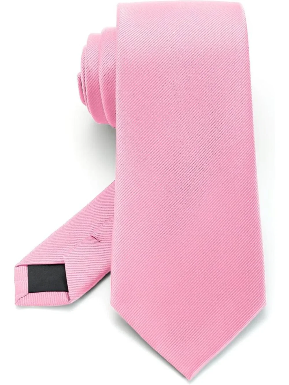 Mens Pink Twill Diagonal Textured Silk Formal Classic Necktie For Business Dress